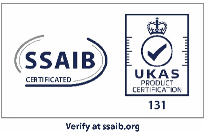 SSAIB certified and UKAS product certification mark